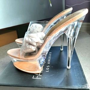 Brand new clear PU nude heels